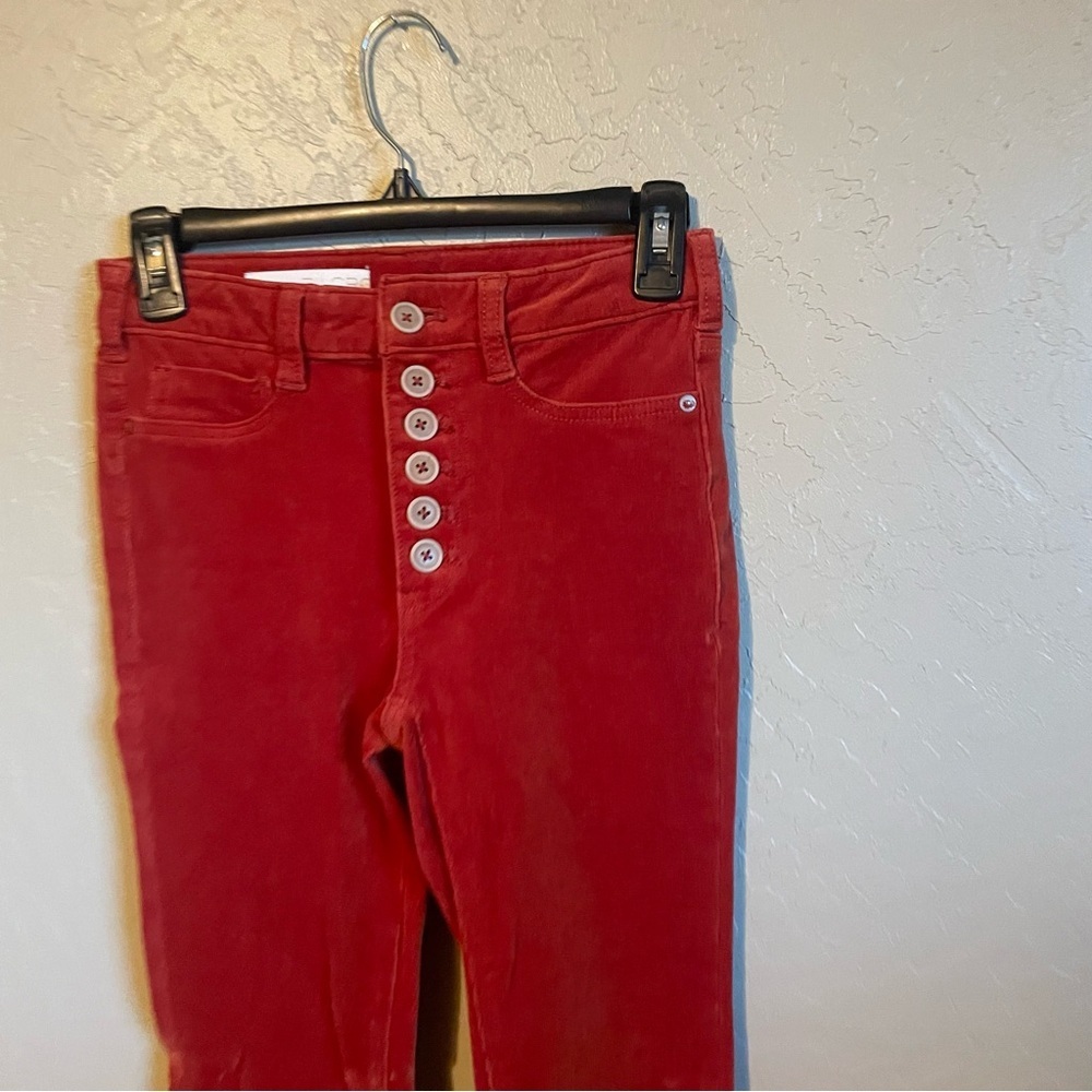 Anthropology Red High Rise Corduroy‎ Skinny Jeans - Picture 4 of 8